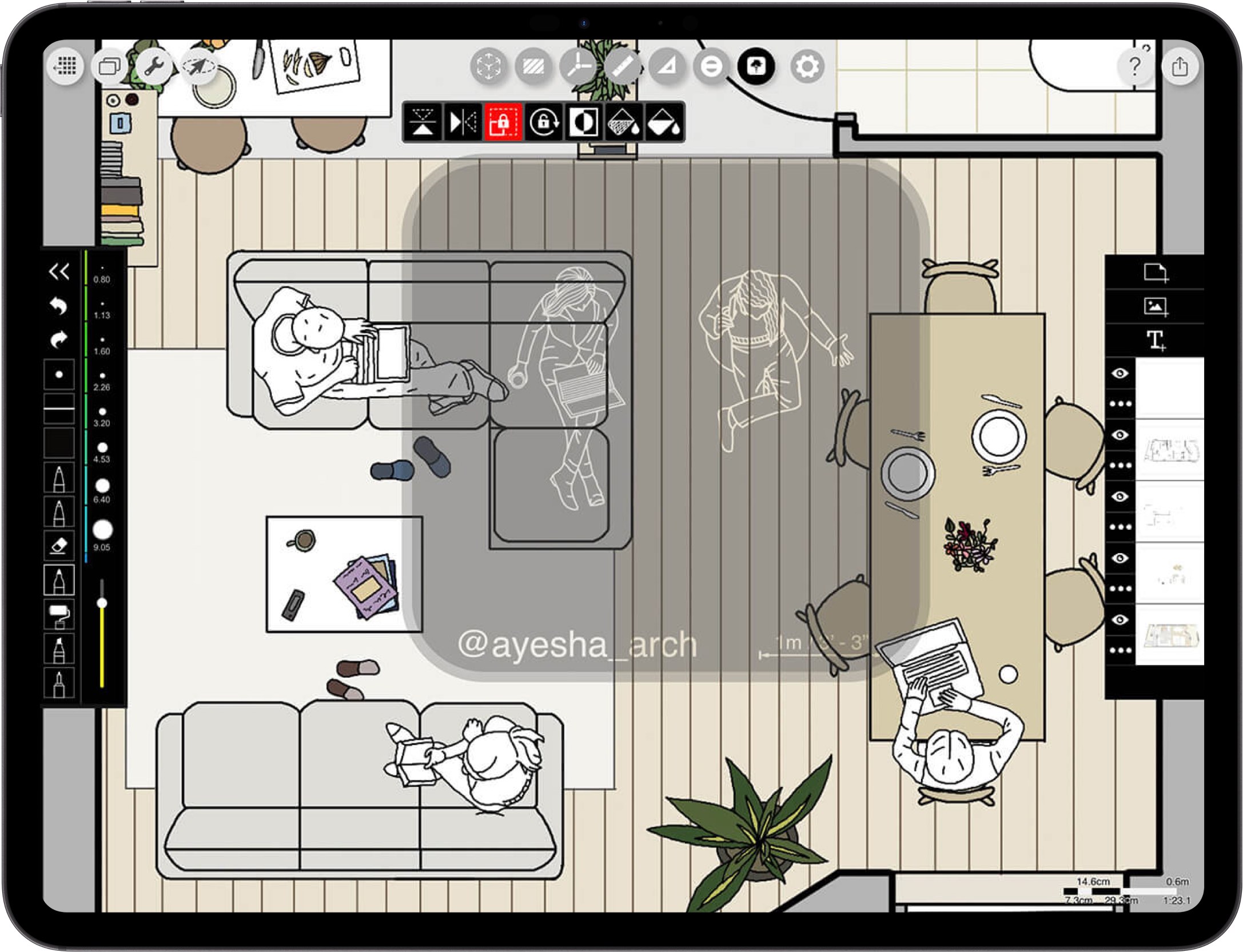 best App for architects _ iPad drawing for interior design _  floor plan drawing