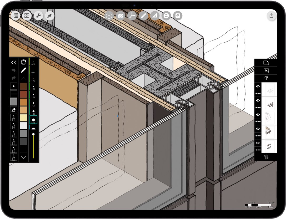 best App for architects _ iPad drawing for architecture _  detail axon drawing