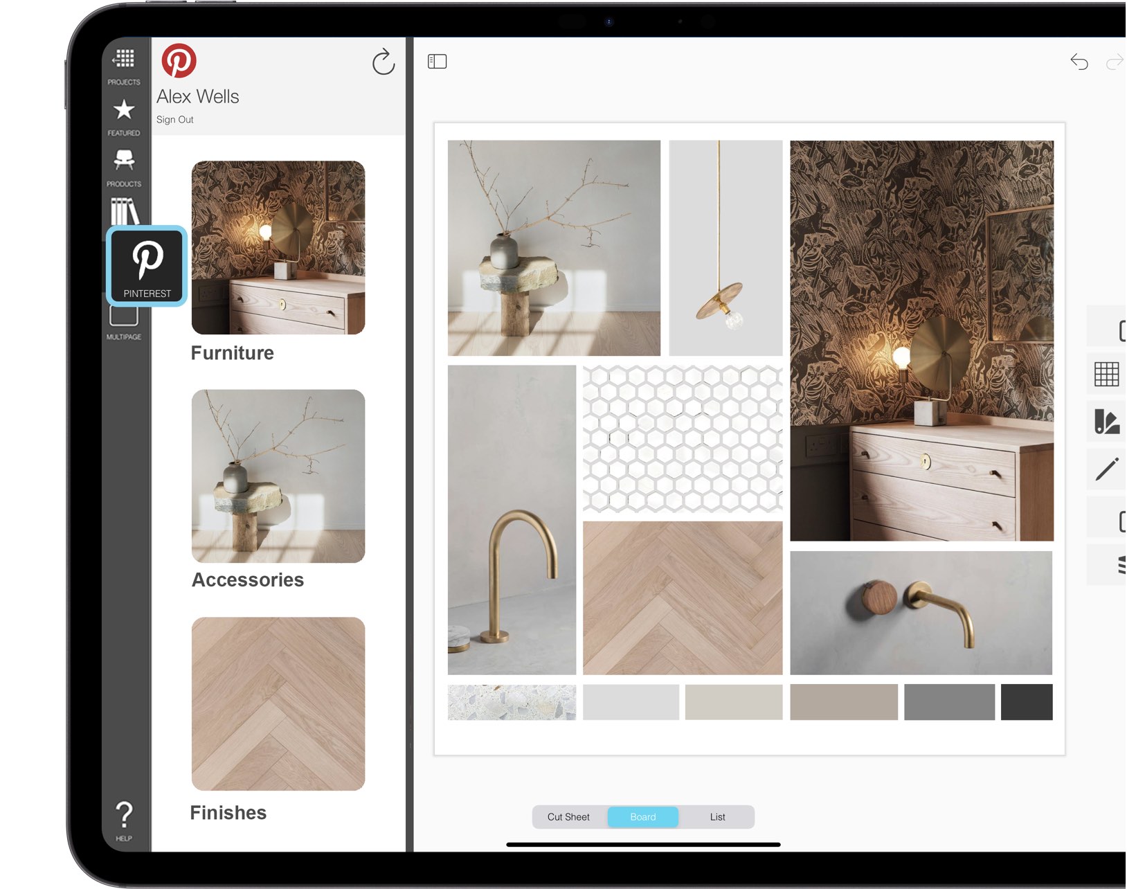 Morpholio Board: Connect to Pinterest