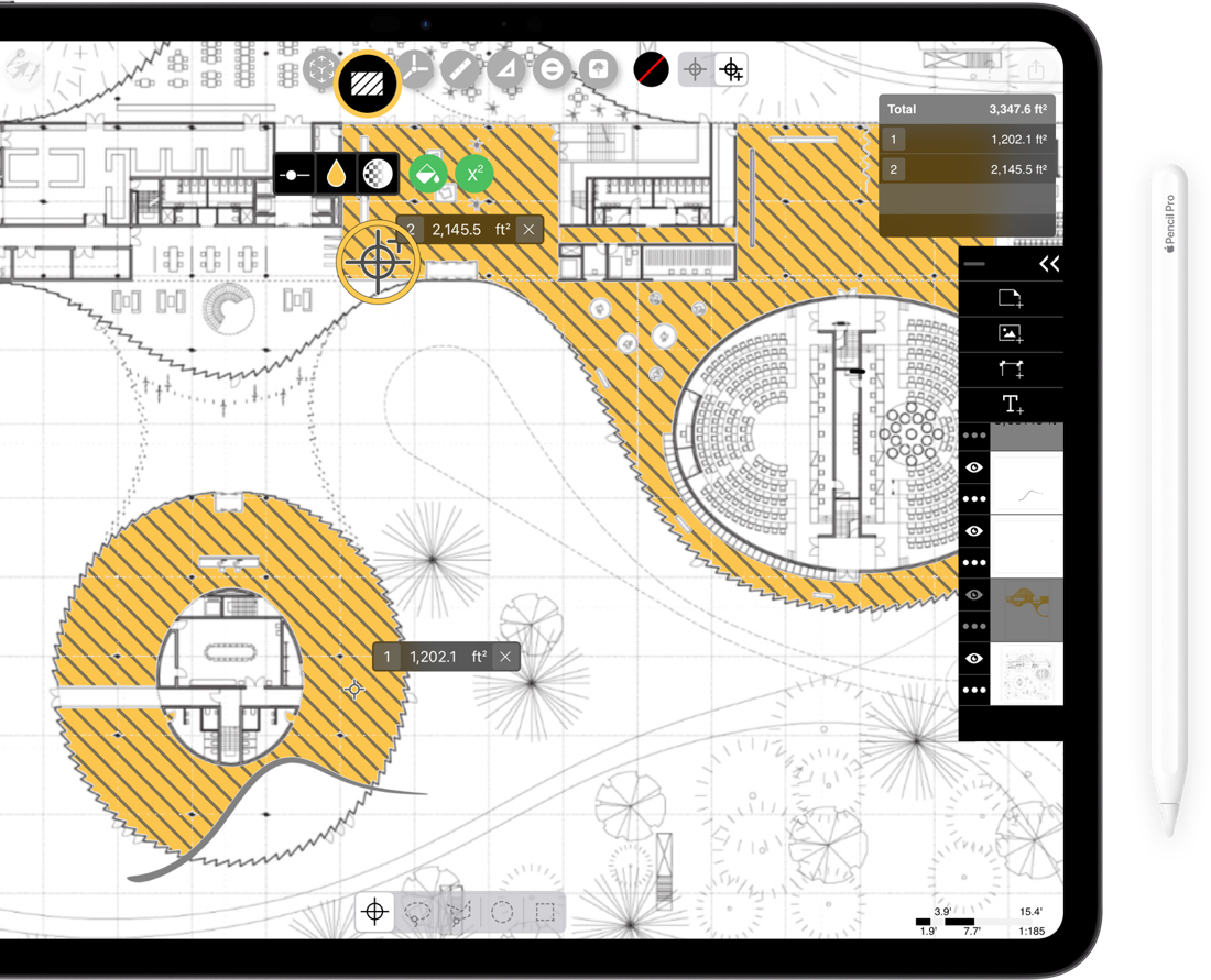 Morpholio Trace: Best iPad App for Architects smart fills and hatches